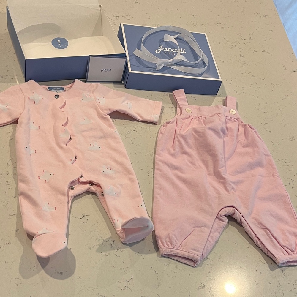Jacadi Light Pink Footie and Overall Set